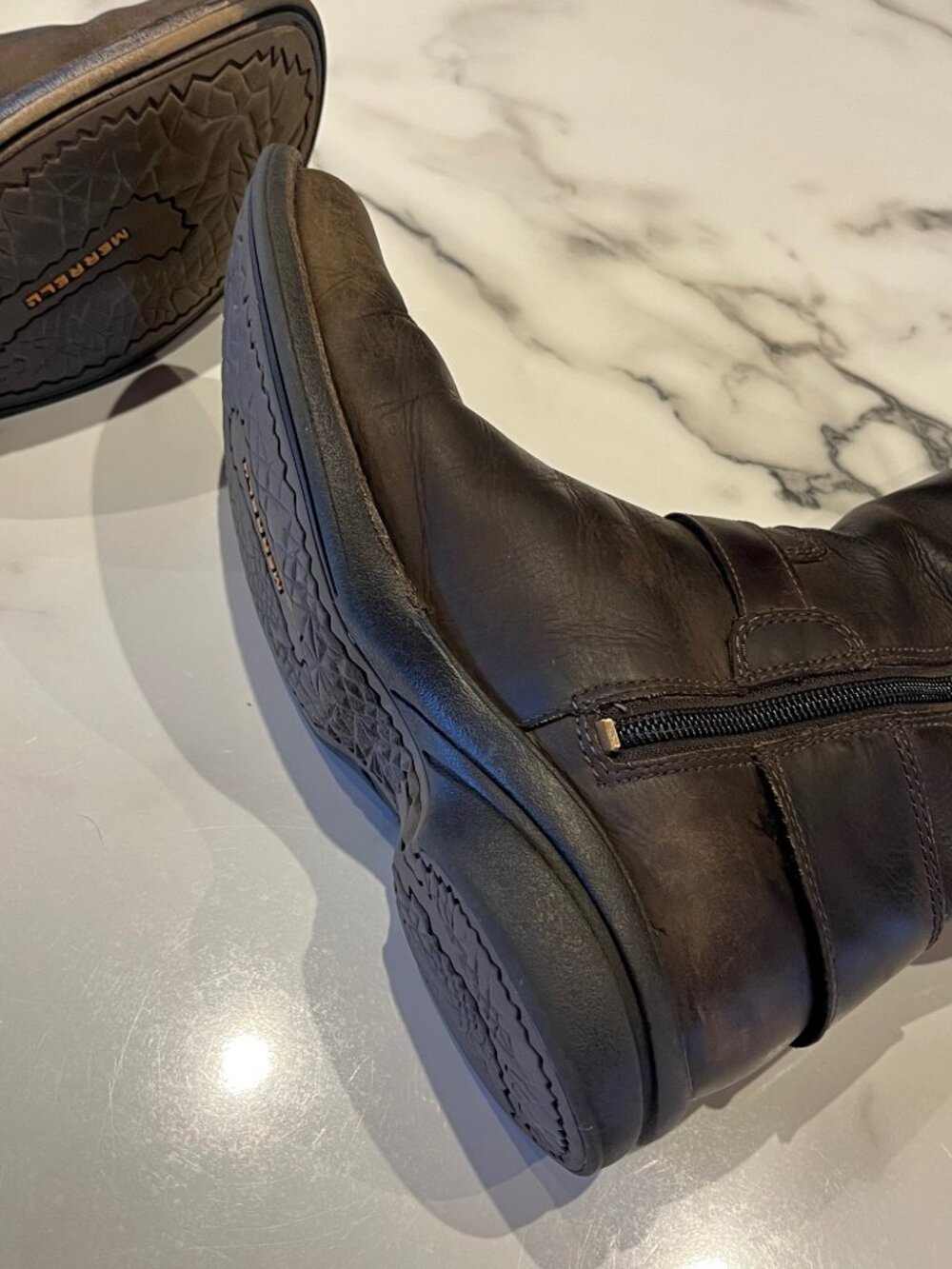 Merrell Captiva Buckle-Down Waterproof Mid-Calf Leather Riding Boots - 6.5 - Picture 14 of 15